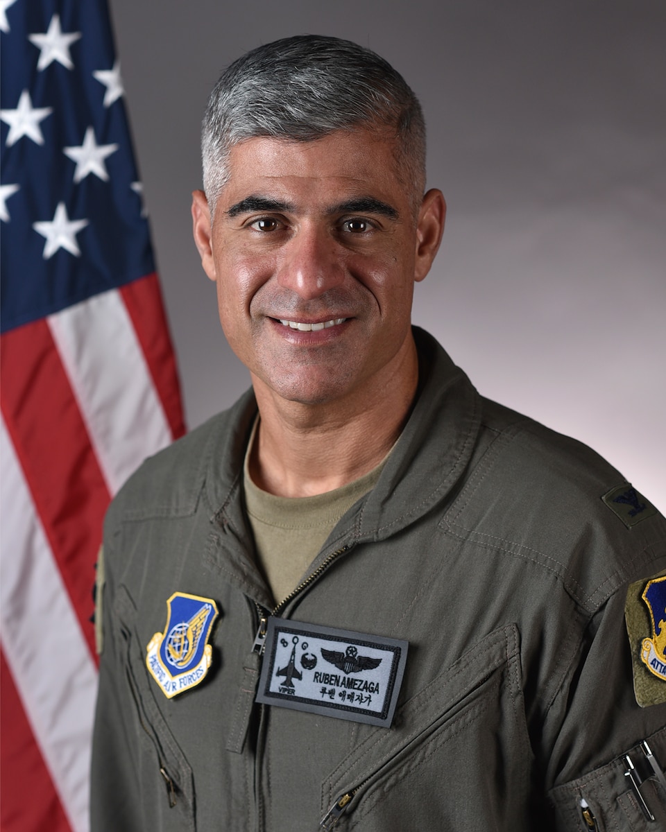 Official photo of Col. Ruben R. Amezaga, 8th Operations Group commander.
