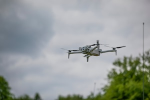 Skydio X10E4TT drone shortly after deploying it for surveillance during exercise Combined Resolve 25