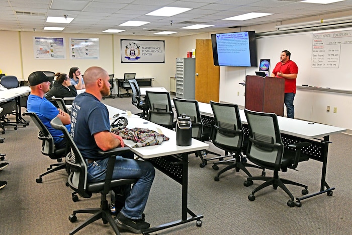 Instructor teaches class