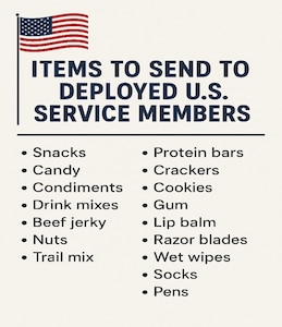 graphic with donation items