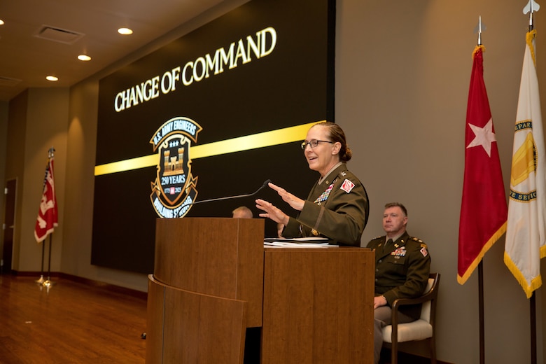 USACE Deputy Chief of Engineers and Deputy Commanding General Maj. Gen. Kimberly Colloton spoke confidently of Lt. Col. Haynes' future success as ERDC’s newest commander.