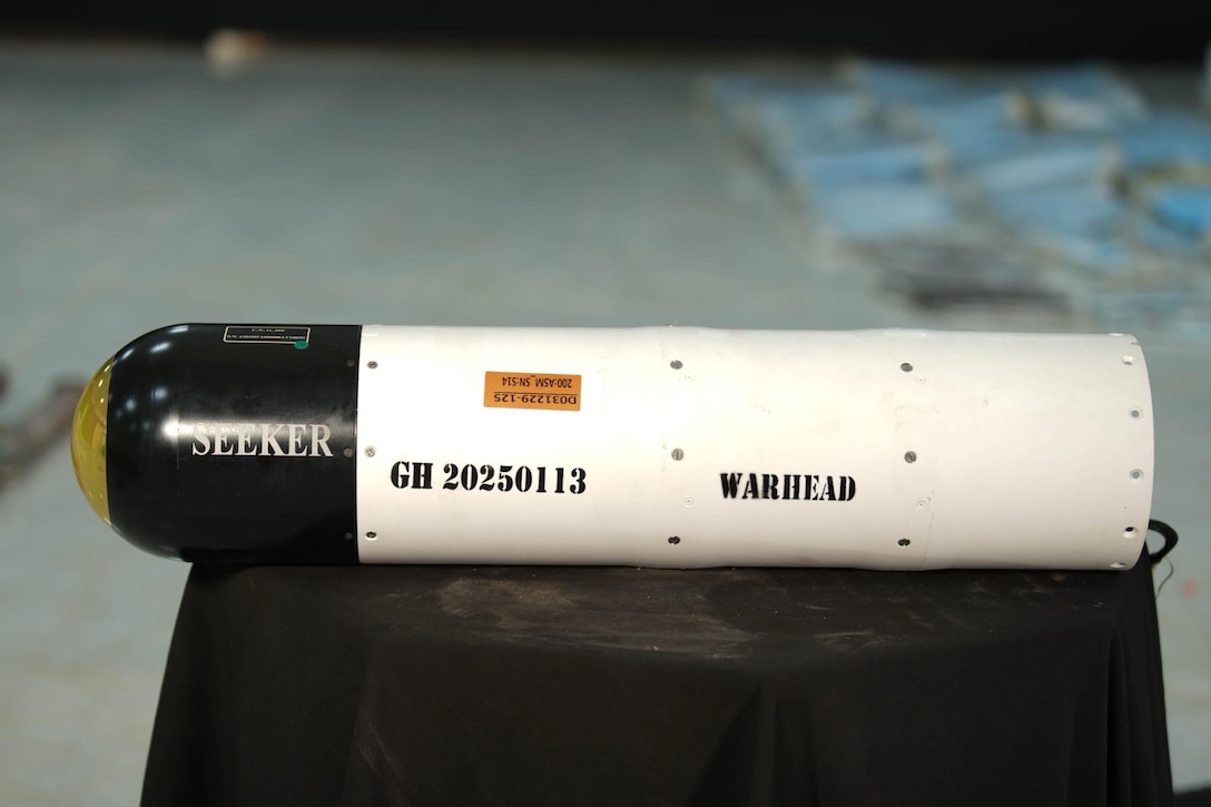 The Yemeni National Resistance Forces (NRF) intercepted and seized over 750 tons of munitions and hardware to include hundreds of advanced cruise, anti-ship, and anti-aircraft missiles, warheads and seekers, components as well as hundreds of drone engines, air defense equipment, radar systems, and communications equipment. According to the NRF, there were manuals in Farsi and many of the systems were manufactured by a company affiliated with the Iranian Ministry of Defense that is sanctioned by the United States. The illegal shipment was intended for use by the Iranian-backed Houthis. (U.S. Central Command Public Affairs courtesy photo)