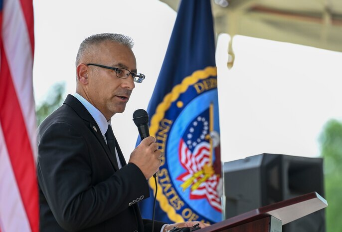 A man gives a speech.