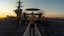 An E-2D Hawkeye, attached to Carrier Airborne Early Warning Squadron (VAW) 125, prepares to take off from the flight deck of the Nimitz-class aircraft carrier USS George Washington (CVN 73) while underway in the Timor Sea in support of Talisman Sabre 2025, July 14. Talisman Sabre is the largest bilateral military exercise between Australia and the United States advancing a free and open Indo-Pacific by strengthening relationships and interoperability among key allies and partners, while enhancing our collective capabilities to respond to a wide array of potential security concerns. (U.S. Navy photo by Mass Communication Specialist 2nd Class Tyler Crowley)