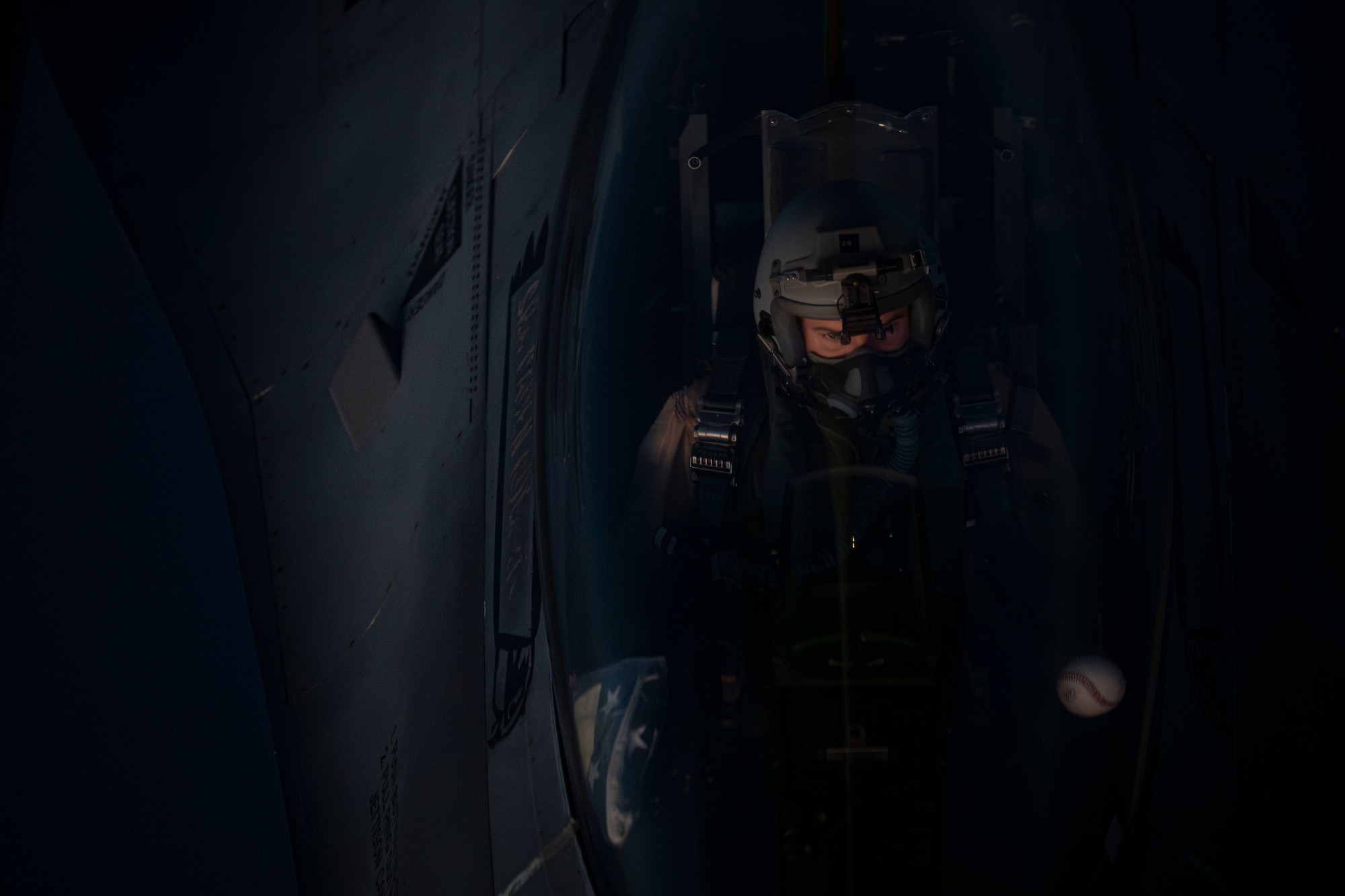 A pilot approaches a boom.