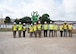 Military and civilian leaders pose for a group photo during the Dunn Dental Clinic topping-out ceremony at Joint Base San Antonio-Lackland, Texas, July 16, 2025.
