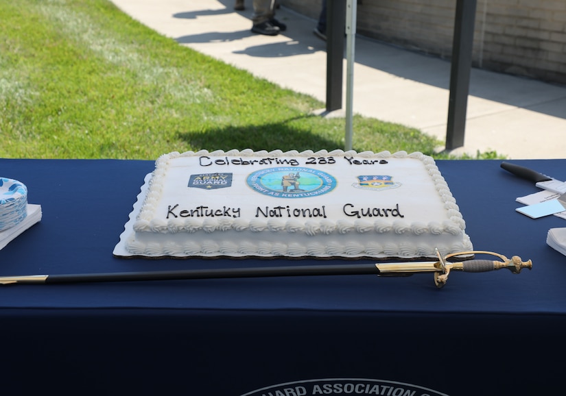The National Guard Association of Kentucky sponsored this year's cake cutting during the 233rd Kentucky National Guard birthday celebration, June 24, 2025 at Boone National Guard Center in in Frankfort.