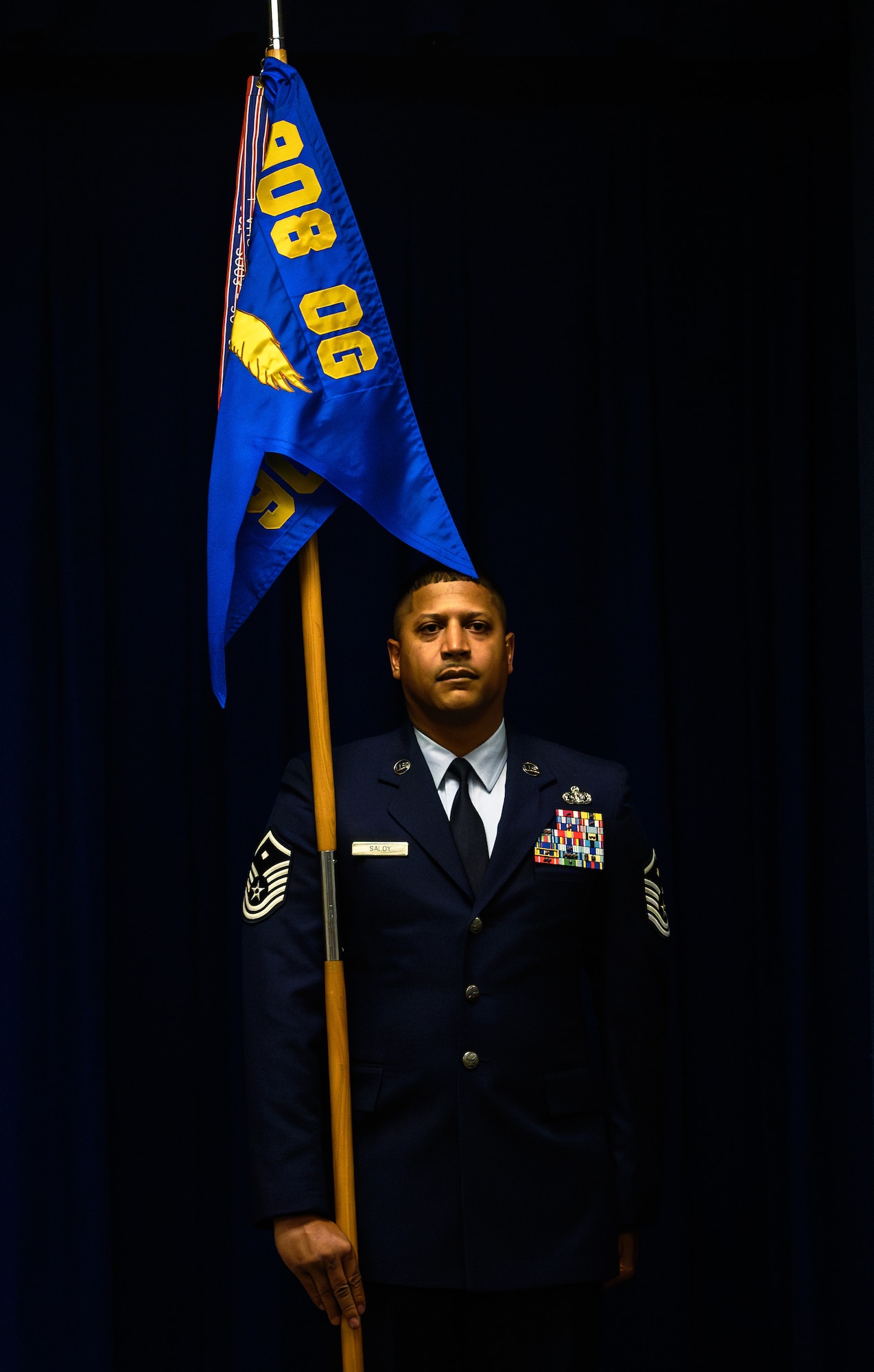 a person holds a flag
