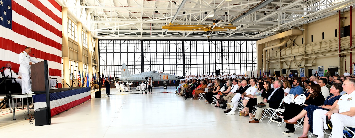 250411-N-DG679-1243
JACKSONVILLE, Fla. (April 11, 2025) Capt. Michael Windom, incoming commanding officer of Fleet Readiness Center Southeast (FRCSE), addresses guests during a change of command ceremony. During the ceremony Windom relieved Capt. Al Palmer as FRCSE commanding officer. A Navy change of command ceremony is a formal event that signifies the transfer of authority and responsibility from one commanding officer to another. (U.S. Navy photo by Toiete Jackson)