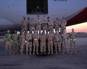 U.S. Airmen assigned to the 325th Logistics Readiness Squadron pose for a photo at Tyndall Air Force Base, Florida.
