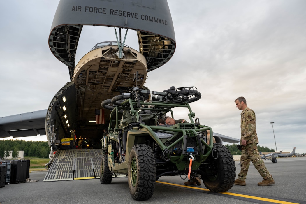 ATV being loaded into C-5
