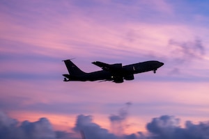 KC-135 taking off