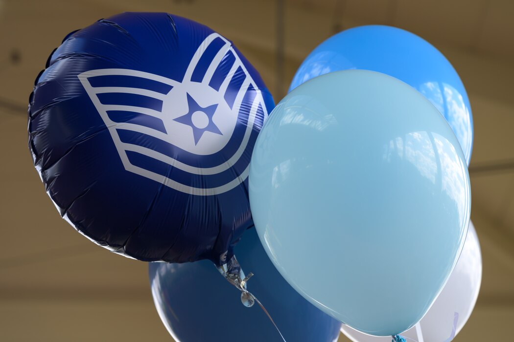 Balloons featuring the Tech. Sgt. insignia.