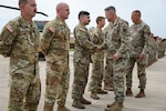 Air Force Gen. Steve Nordhaus, 30th Chief of the National Guard Bureau, and Senior Enlisted Advisor John Raines, SEA to the CNGB, join Texas Gov. Greg Abbott and Air Force Maj. Gen. Thomas Suelzer, the adjutant general of Texas, for an aerial assessment of flood-affected areas in Central Texas and to visit Guardsmen on duty supporting civil authorities with response efforts, Kerrville, Texas, July 15, 2025. To date, National Guard search and rescue operations, led by the Texas National Guard, have resulted in the rescue of more than 525 Texans. Hundreds of Guardsmen remain on mission to continue working with interagency partners in search and rescue and recovery operations.
