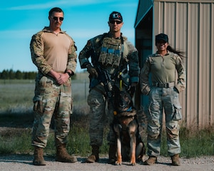 Security Forces airmen from F.E. Warren AFB and the 153rd Airlift Wing came together to go through a mock deployment exercise to test their knowledge and skills for real world events. (U.S. Air Force photo by Airman Nicholas Rowe)