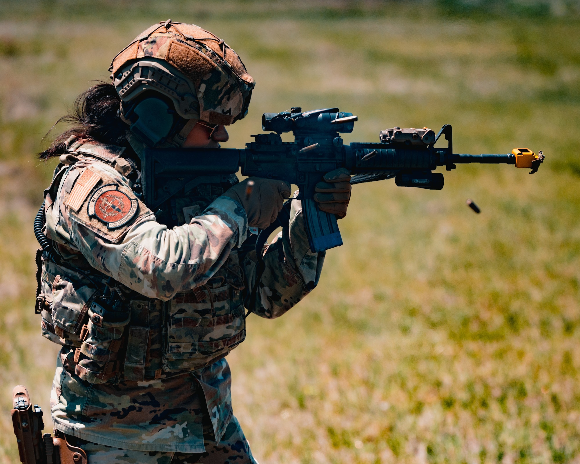 Security Forces airmen from F.E. Warren AFB and the 153rd Airlift Wing came together to go through a mock deployment exercise to test their knowledge and skills for real world events. (U.S. Air Force photo by Airman Nicholas Rowe)