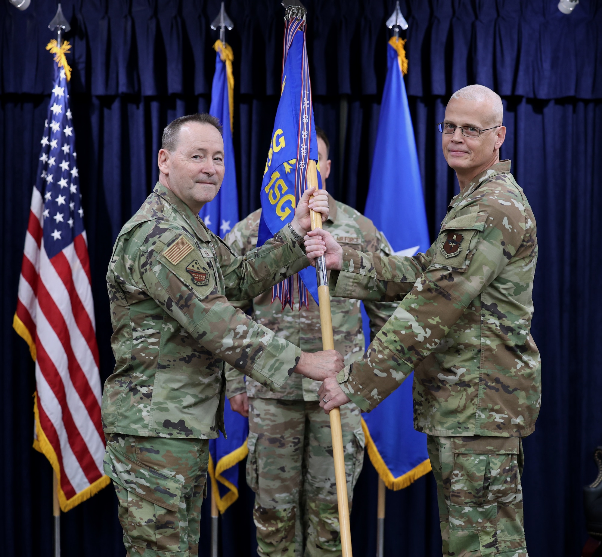 Col. Kenneth Raszinski assumes command of the 82nd Mission Support Group during a change of command ceremony
