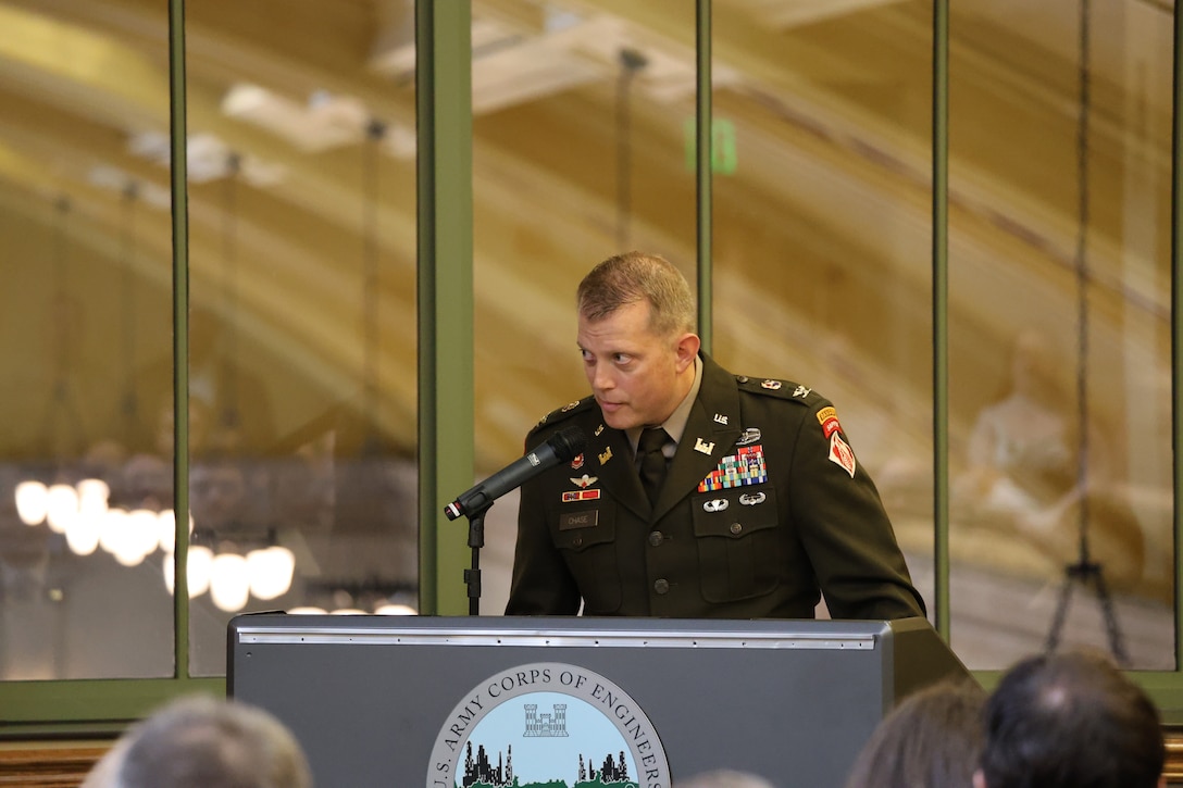 Military officer speaking