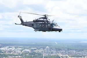 a helicopter flying