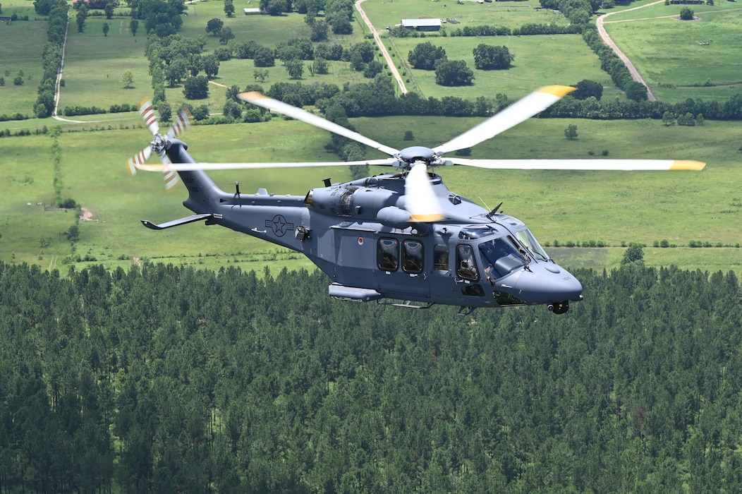 a helicopter flying