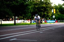 U.S. Army Capt. Kyra Maggio, chases victory during the upright bicycle event in the 2025 Department of Defense Warrior Games, Colorado Springs, Colorado, July 19, 2025.