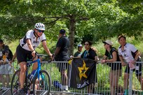 U.S. Army Staff Sgt. Nathaniel “Nate” Mateo pushes up his first rep during the powerlifting event at the 2025 Department of Defense Warrior Games at Reid Arena, Colorado Springs, Colorado, July 18, 2025.