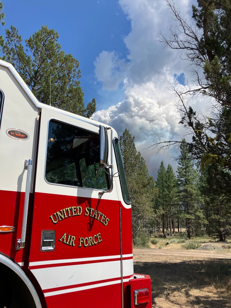 Firetruck in woods