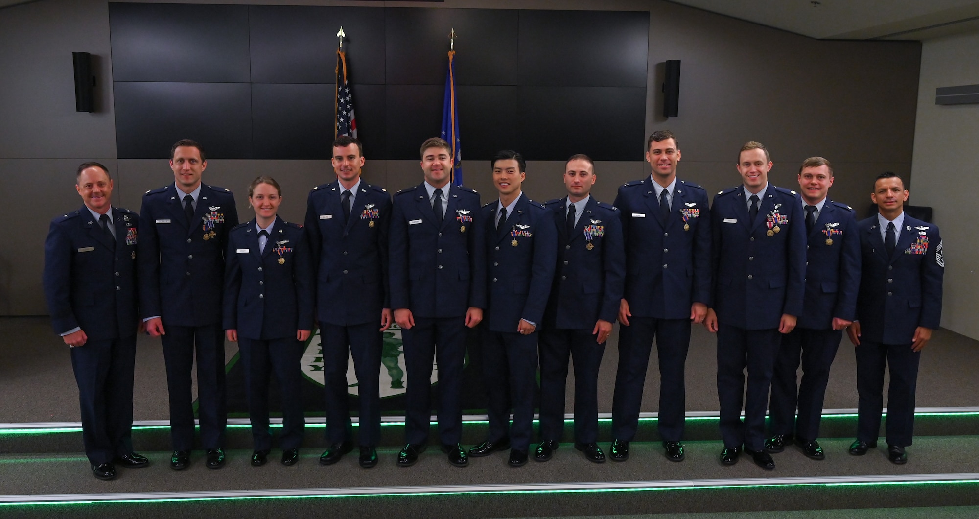 A group of award winners from the 510th Fighter Squadron pose for a photo at Aviano Air Base, Italy, June 4, 2025.