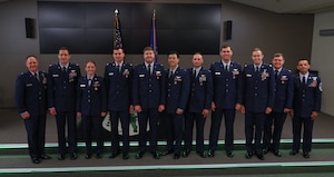 A group of award winners from the 510th Fighter Squadron pose for a photo at Aviano Air Base, Italy, June 4, 2025.