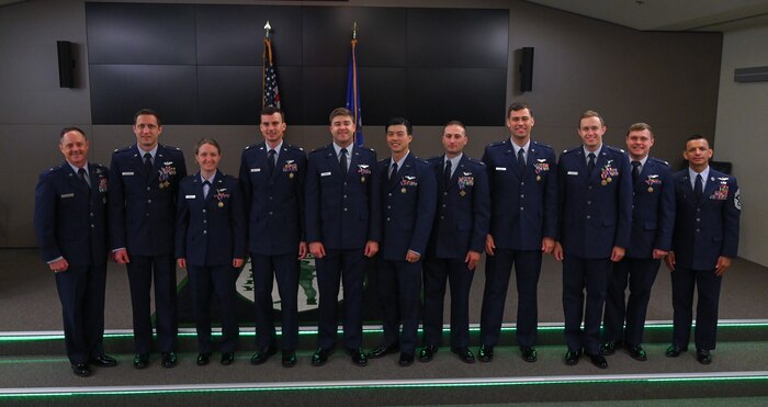 A group of award winners from the 510th Fighter Squadron pose for a photo at Aviano Air Base, Italy, June 4, 2025.