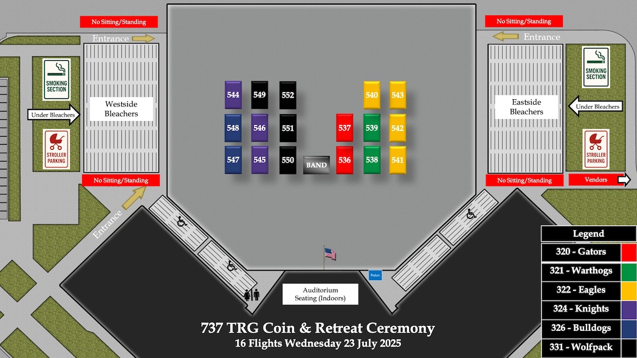 Flights 536-552 BMT Coin & Retreat Ceremony Line Up Graphic