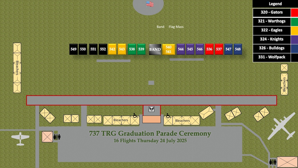 Flights 536-552 BMT Graduation Parade Line Up Graphic