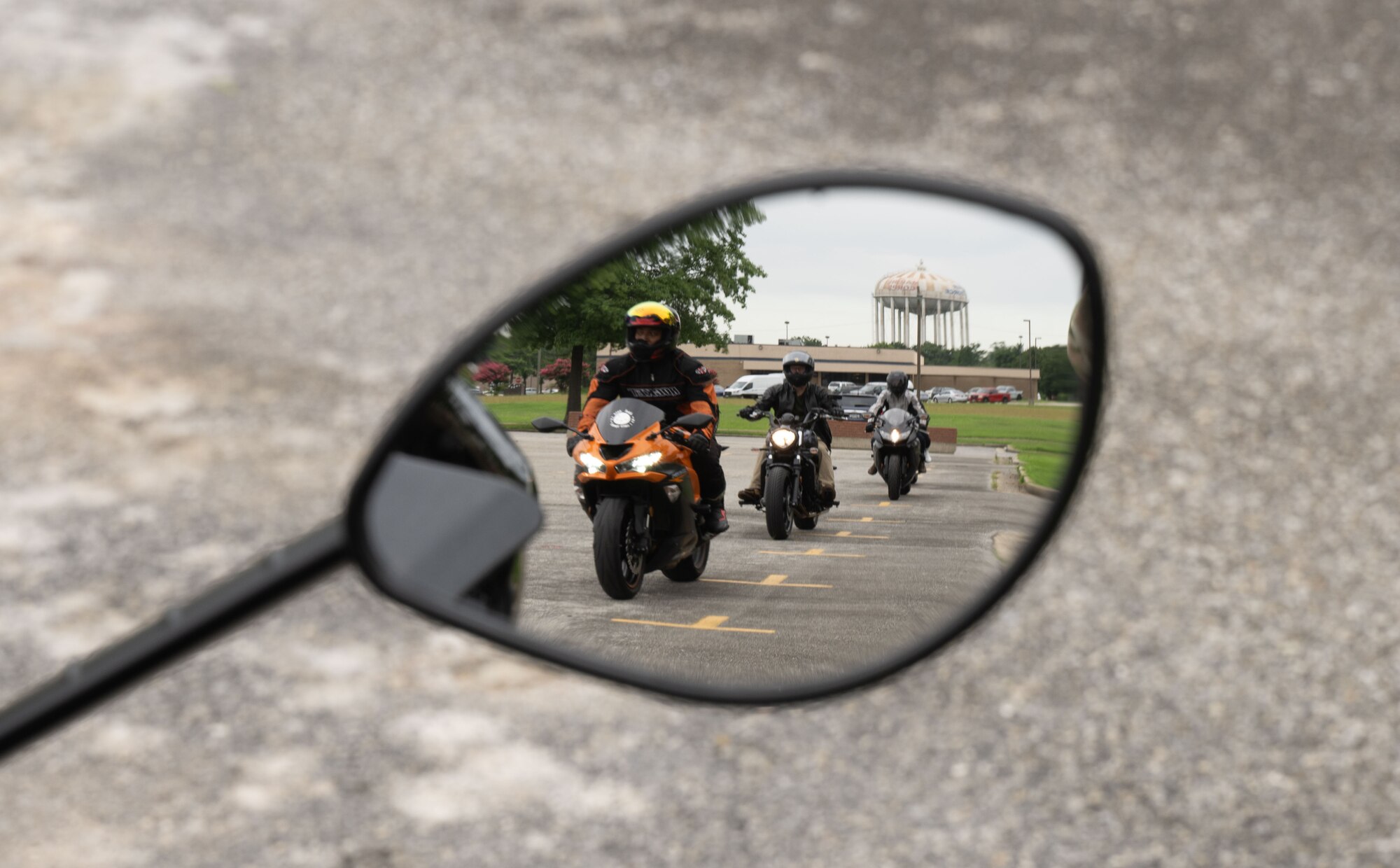 Motorcycle riders attend the Basic RiderCourse 2 at Joint Base Andrews, Md., July 21, 2025.