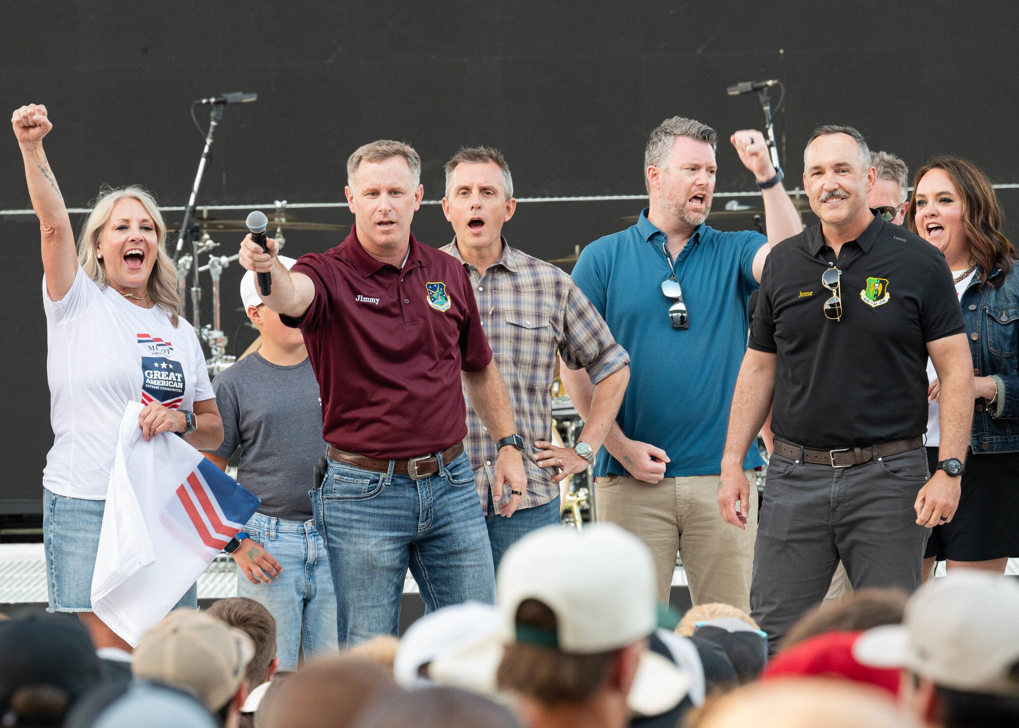 U.S. Air Force Col. Jimmy Schlabach, 91st Missile Wing commander, gives remarks during the Great American Defense Communities recognition ceremony.