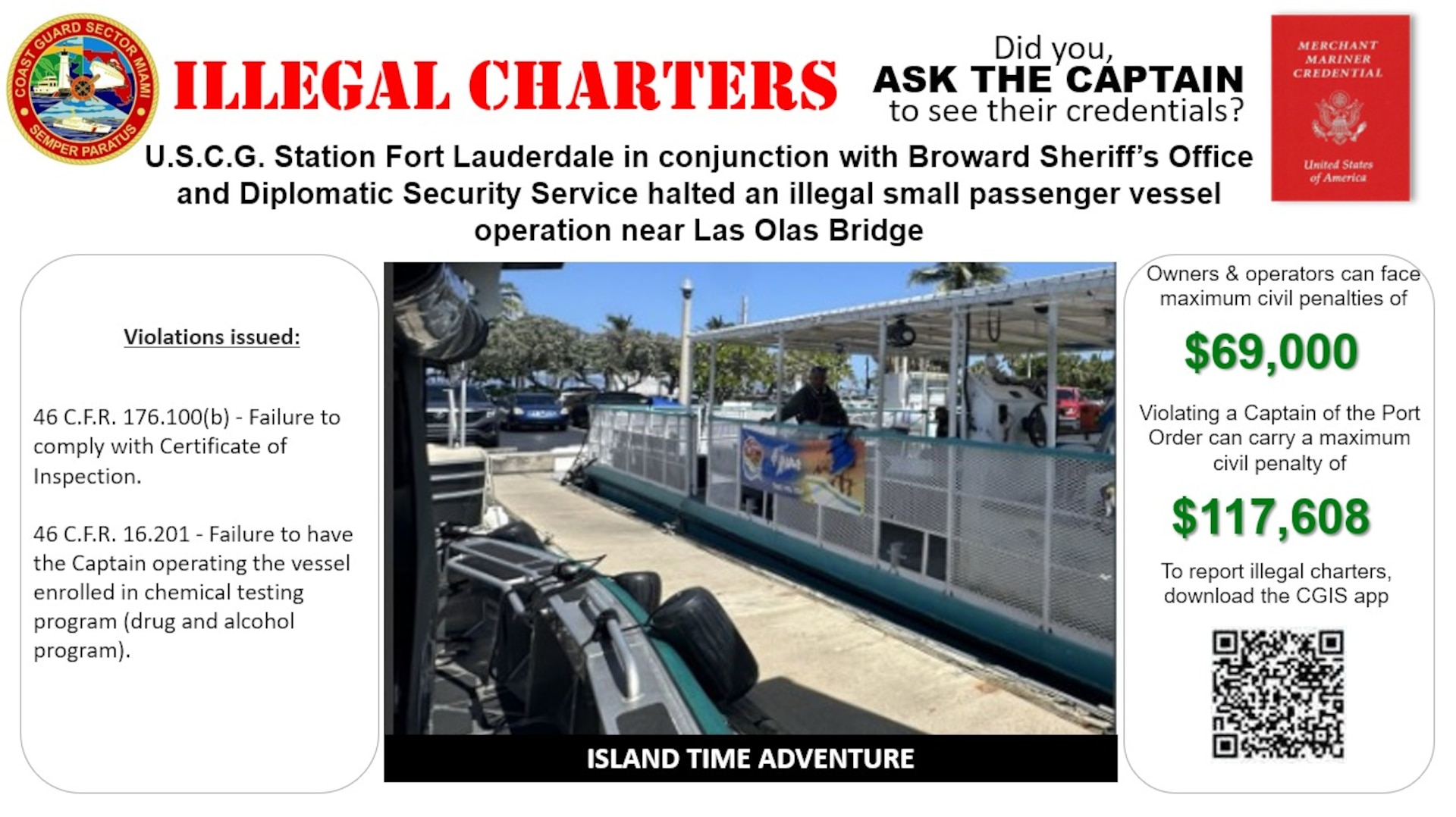Graphic depicts vessel operating illegally