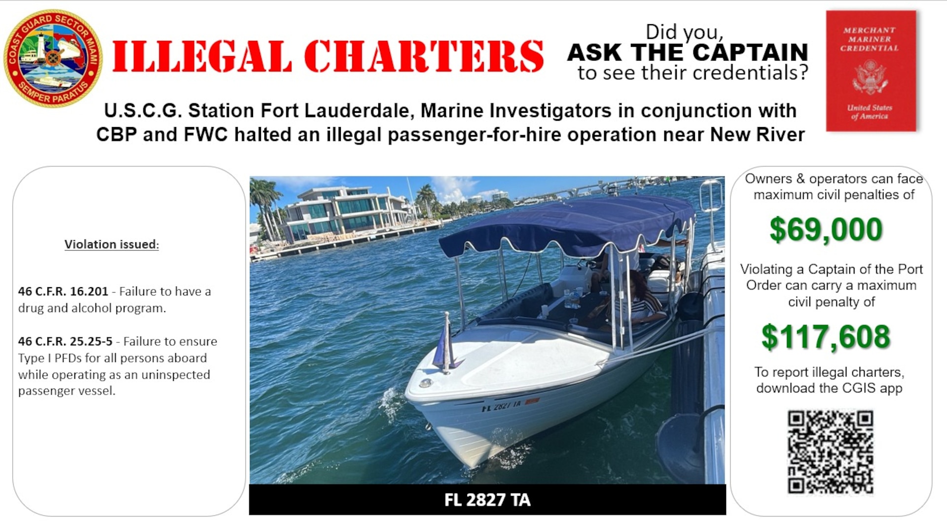 Graphic depicts vessel operating illegally