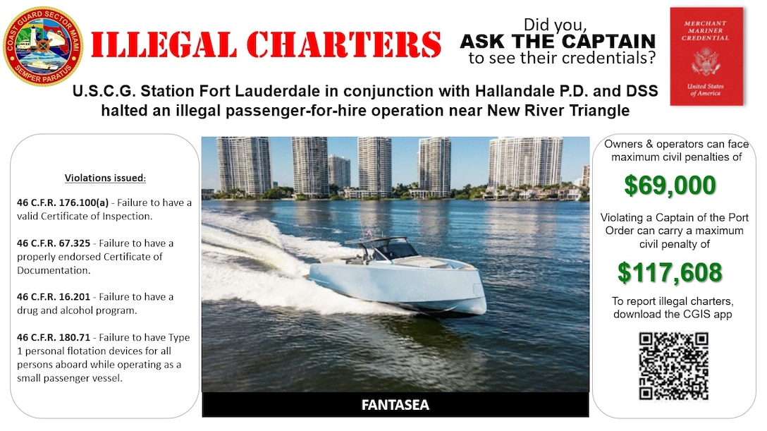 Graphic depicts vessel operating illegally