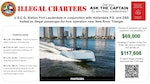 Graphic depicts vessel operating illegally