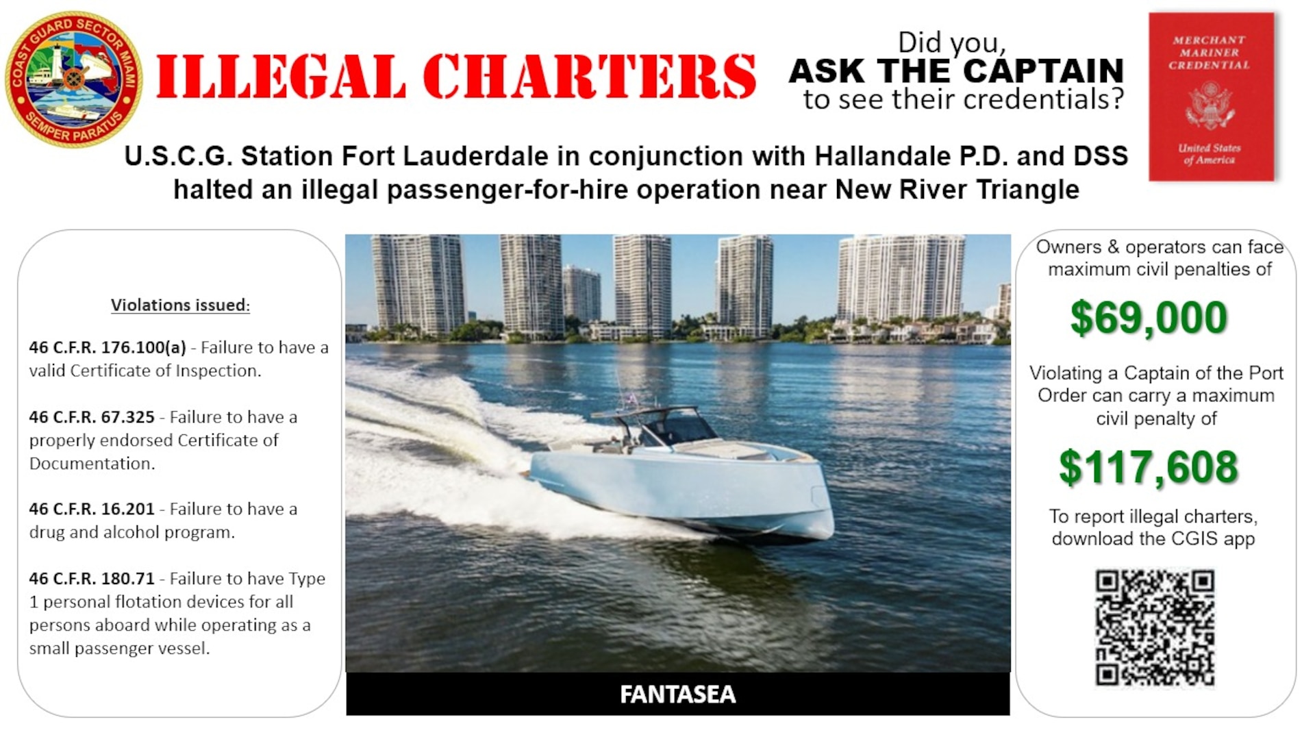 Graphic depicts vessel operating illegally