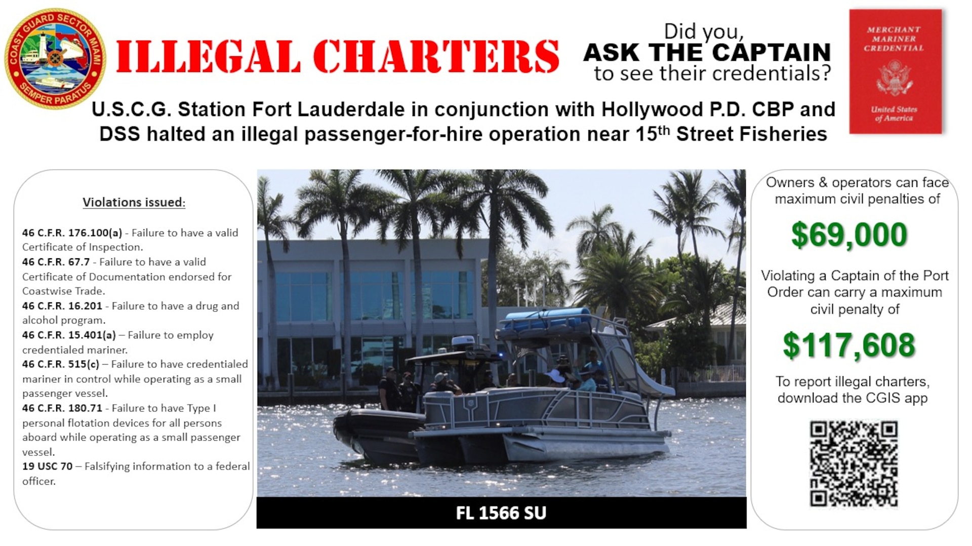 Graphic depicts vessel operating illegally