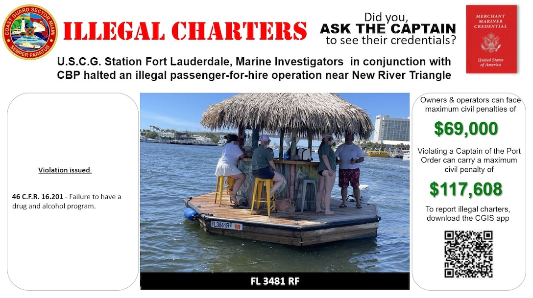 Graphic depicts vessel operating illegally