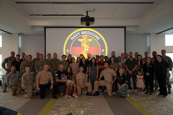 FORT LAUDERDALE, Fla. (July 12, 2025) Physicians, hospital corpsmen, recruiters and guests take a photo during the “Top Doc” event held on Nova Southeastern University’s Fort Lauderdale campus. Navy Medicine and Navy Recruiting Command partnered with NSU to launch “Top Doc”, a national initiative connecting local medical professionals, educators, and students while highlighting Navy Medicine’s capabilities and career opportunities. (U.S. Navy Photo by Mass Communication Specialist 1st Class Natalia Murillo)