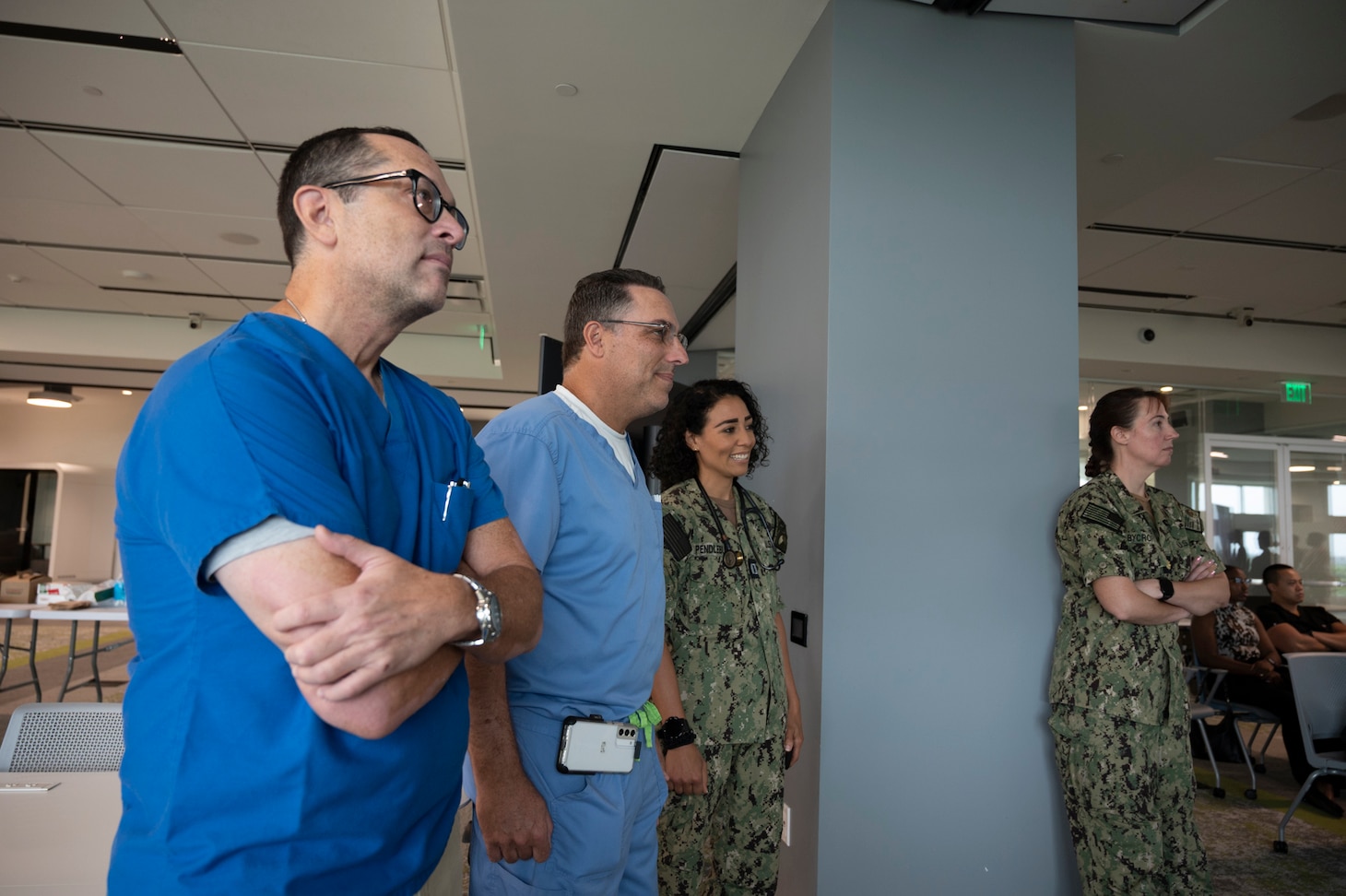 FORT LAUDERDALE, Fla. (July 12, 2025) Navy and civilian physicians and nurses participate in presentations during the "Top Doc" event at Nova southeastern University's (NSU) Fort Lauderdale campus. Navy Medicine and Navy Recruiting Command partnered  with NSU to launch “Top Doc”, a national initiative connecting local medical professionals, educators, and students while highlighting Navy Medicine’s capabilities and career opportunities. (U.S. Navy Photo by Mass Communication Specialist 1st Class Natalia Murillo)