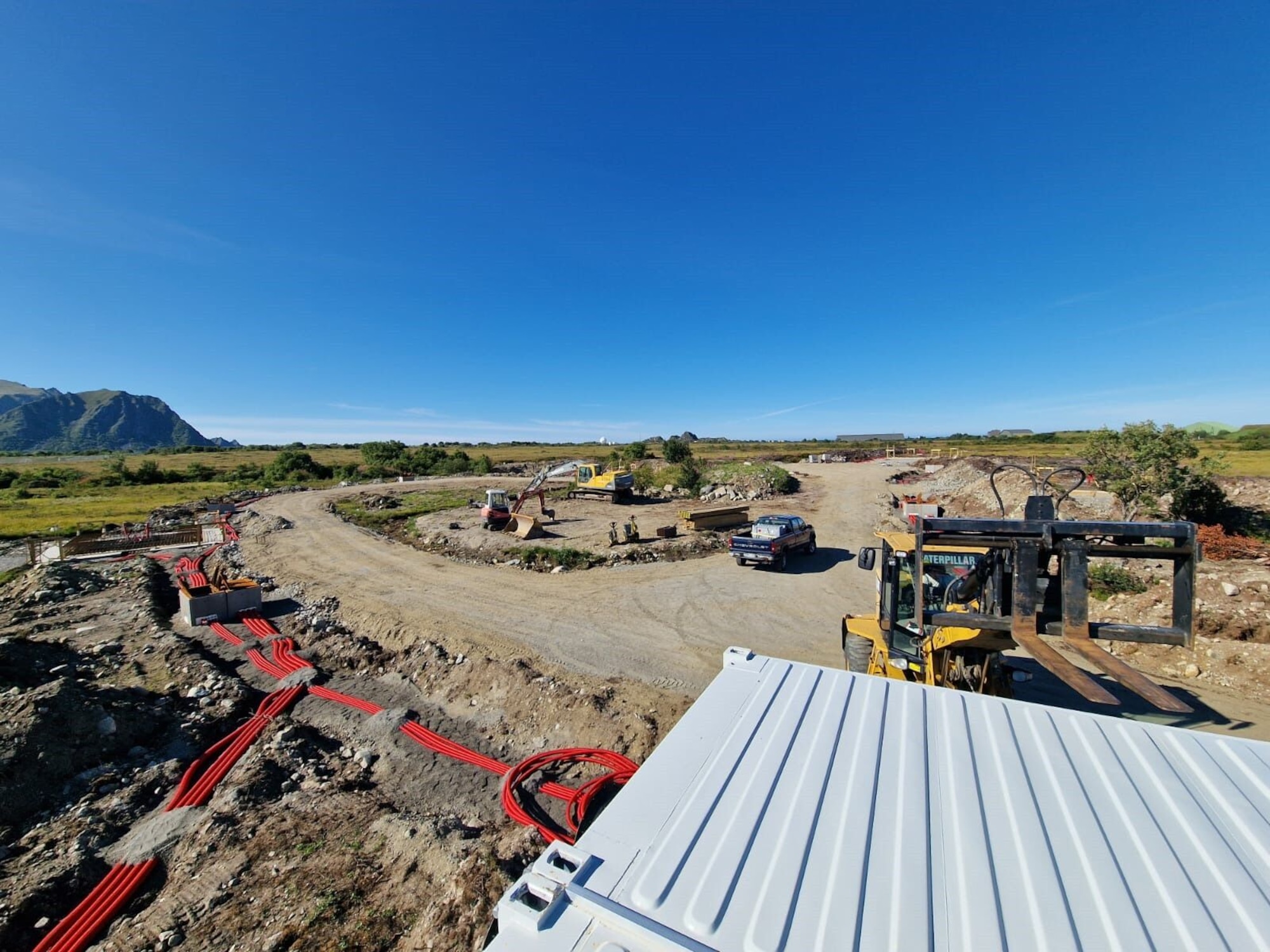 Personnel assigned to the 435th Construction Training Squadron lay the ground work for a project at Andoya Air Station, Norway, September, 2024. U.S. Air Force Airmen and civilian personnel assigned to the 435th CTS completed a yearlong installation project of five concrete pads used to support communications antennas at Andoya Air Station, Norway, on May 22, 2025. (Courtesy Photo)