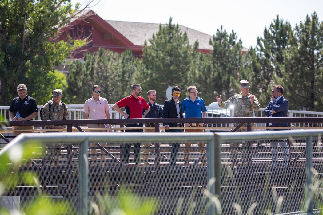 Lt. Gen. William “Butch” Graham, Chief of Engineers and Commanding General of the U.S. Army Corps of Engineers, tours the completed Little Goose Creek restoration site and the proposed downtown project corridor with USACE staff during a visit to Sheridan, Wyo., on July 10, 2025.