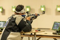 U.S. Army Sgt. Jimmy Candelario competes in the precision air event (air rifle) at the 2025 Department of Defense Warrior Games in Colorado Springs, Colorado, July 21, 2025.