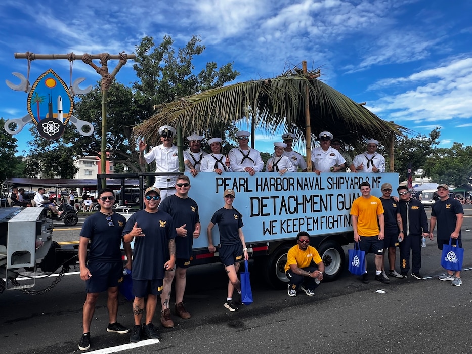 Members of Pearl Harbor Naval Shipyard Detachment Guam participate in the 81st Liberation Day parade.