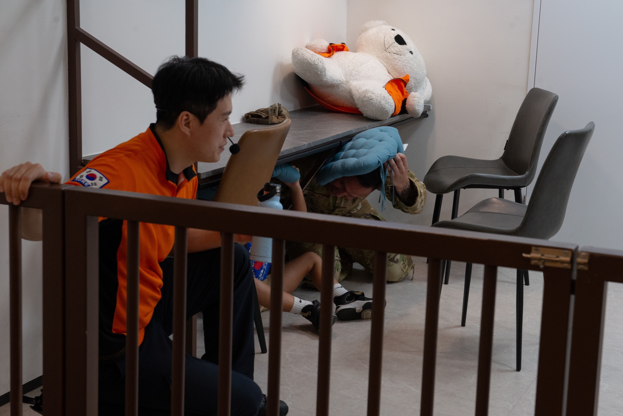 Airmen experience and respond to a simulated earthquake.