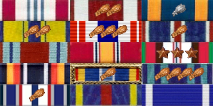 Col Clifton H Johnson ribbon rack