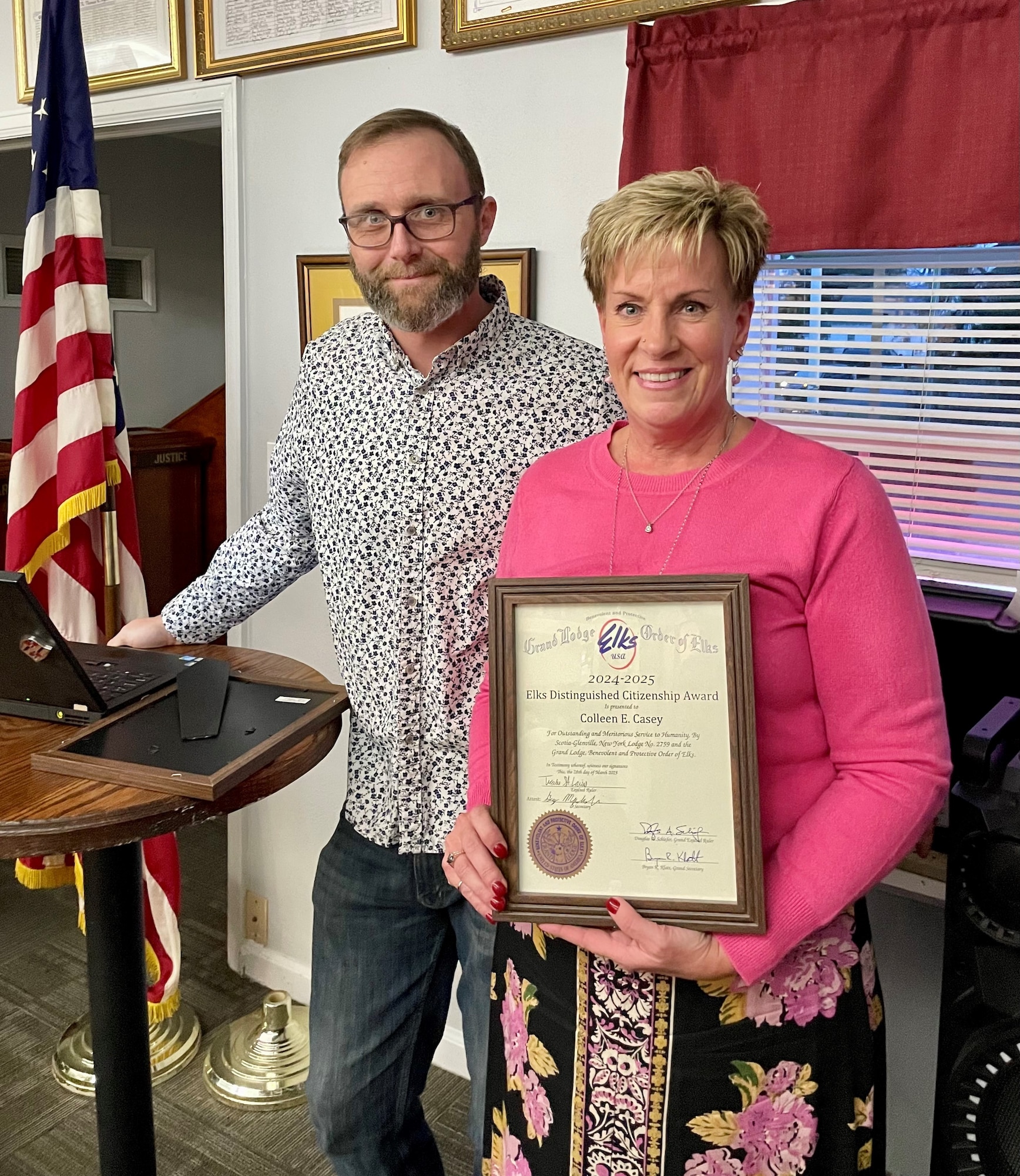 Colleen Casey, the 109th Airlift Wing’s Military and Family Readiness Manager, has been named Distinguished Citizen of the Year by the Scotia Glenville Elks.